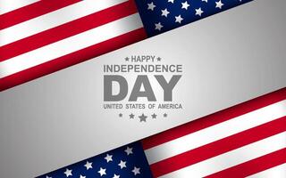 Happy 4th of July Independence Day banner with flag. American holiday design - Happy Fourth of July text with US flag. illustration vector
