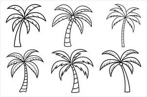 palm tree set vector
