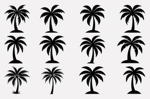 palm tree set vector