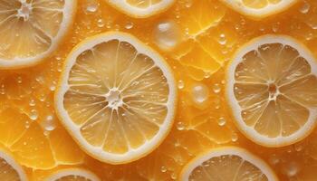 a texture macro of citrus fruit slices with air bubbles trapped within, the vibrant and fresh appeal of the citrus slices photo