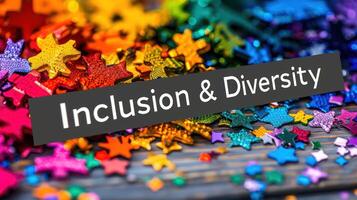 Diversity, equity and inclusion concept. DEIB. Colorful Stars Representing Inclusion And Diversity photo