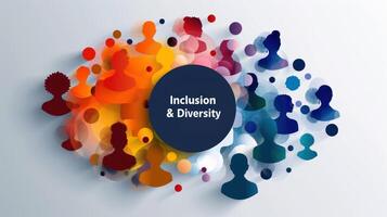 Diversity, equity and inclusion concept. DEIB. Colorful Silhouettes Representing Inclusion And Diversity photo