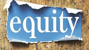 Diversity, equity and inclusion concept. DEIB. Torn Paper With Equity Written on It photo