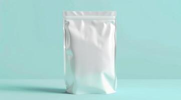 Coffee bag on a background in the style of aluminum, suggesting versatility photo