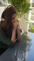 Women are deeply focused and thoughtful while playing a chess game at the table video