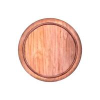 Wooden round tray with top view. Chopping board. For kitchenware in digital or print media, enhancing food presentation in dining settings or rustic decor. Brown Pizza Plate. Watercolor illustration vector