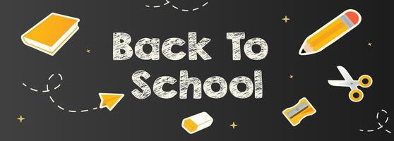 Back to School blackboard chalk editable text effect background vector