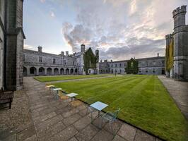 The University of Galway, quadrangle at sunset in Ireland, amazing architecture and landmark, medieval building photo