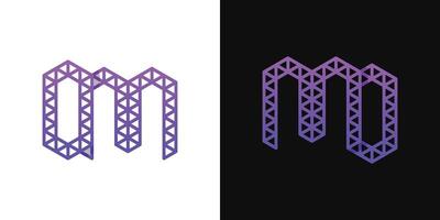 Letters MO and OM Polygon Logo, suitable for business related to polygon with OM or MO initials vector