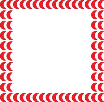 Frame with red moons for your design. Empty space. Square border. vector