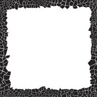 square frame with stones mosaic pattern. decorative border. simple black and white background. classic ornament. Empty space. vector