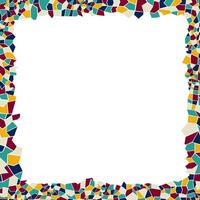 square frame with stones mosaic pattern. decorative border. simple colorful frame. classic ornament. Empty space. vector