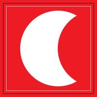 Red and white background color with moon shape. Suitable for social media post and web internet ads. Template layout. Frame, boarder for text, picture, advertisement. Empty space. vector