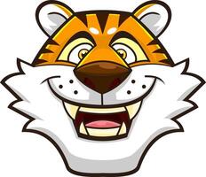Smiling Tiger Face Cartoon Character vector