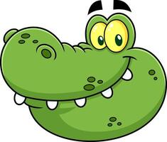 Smiling Crocodile Face Cartoon Character vector