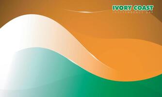 Simple gradient in orange white and green with simple shining line design for ivory coast independence day design template vector