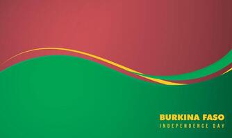 Waving abstract red and green with little yellow for burkina faso independence day template design vector