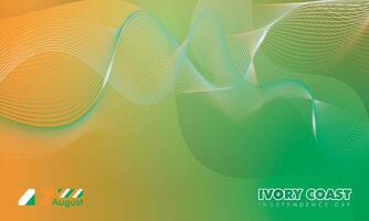 Simple orange green gradient abstract background with waving lines design for Ivory Coast independence day campaign design vector