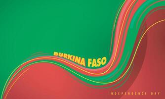 Vibrant graphic celebrating Burkina Faso Independence Day with waving red green and yellow for a celebration background template with red and green vector