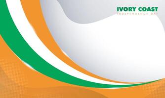 Flying orange white and green in white orange background, shining in simple shape design for ivory coast independence day vector