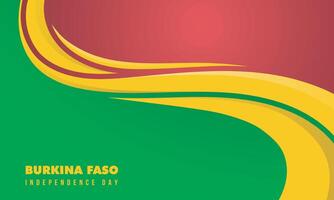 abstract background design in red and green with waving yellow for burkina faso independence day template design vector