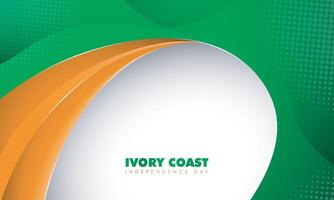 Waving abstract gradient of green and orange in white background for ivory coast independence day template design vector