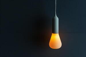 Opaque energy-saving bulb in a minimalist loft-style fixture photo
