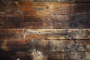 Panoramic vintage wooden texture with rich, dark tones and natural grain patterns photo
