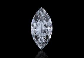 Dazzling diamond with reflection on black background photo