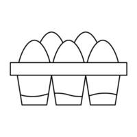 Egg Tray Line Icon Design vector