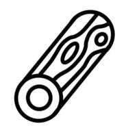 wood log Line Icon Design vector