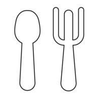 Fork Spoon Line Icon Design vector