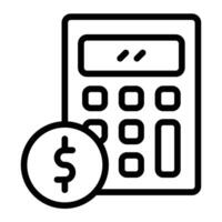Calculator Line Icon Design vector