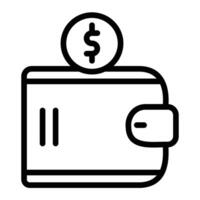 Wallet Line Icon Design vector