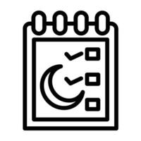 fasting calendar Line Icon Design vector