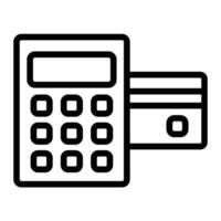 Pos Terminal Line Icon Design vector