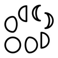 moon phases Line Icon Design vector