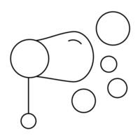 Bubble Wand Line Icon Design vector