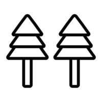 Pine Tree Line Icon Design vector