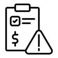 Risk Line Icon Design vector