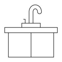 Sink Line Icon Design vector