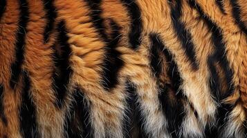 Close-up of tiger fur texture. Abstract background and texture for design. photo