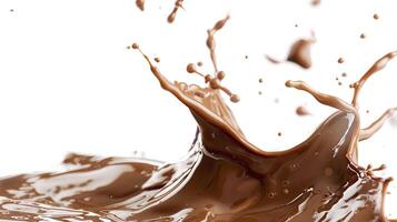 Splash of chocolate isolated on white background. photo