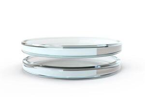 3d glass podium for product presentation. photo