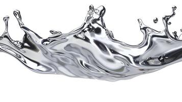 Splash of chrome metal isolated on white background. photo