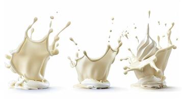 Splash of whipped cream on a white background. photo