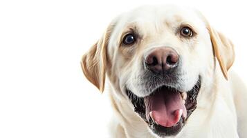 Labrador retriever dog isolated on white background. photo