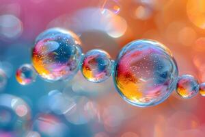 Abstract Colorful Bubbles with Fluid Gradient Background Design for Art Prints, Cards, Posters photo