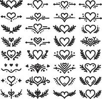 Heart Text Dividers Clean and Simple vector