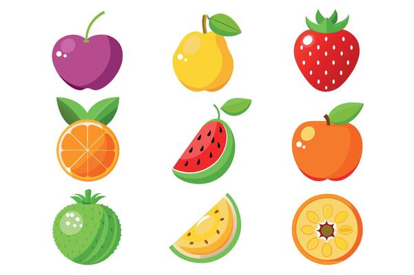 set of fruit illustration and eps format